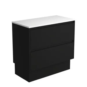 Amato Satin Black 900 Cabinet on Kickboard, Satin Black Panels by Fienza, a Vanities for sale on Style Sourcebook