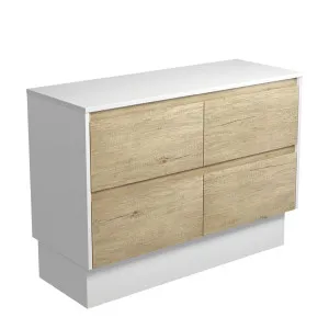 Amato Scandi Oak 1200 Cabinet on Kickboard, Satin White Panels by Fienza, a Vanities for sale on Style Sourcebook