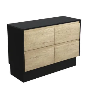 Amato Scandi Oak 1200 Cabinet on Kickboard, Satin Black Panels by Fienza, a Vanities for sale on Style Sourcebook