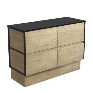 Amato Scandi Oak 1200 Cabinet on Kickboard, Matte Black Frames by Fienza, a Vanities for sale on Style Sourcebook