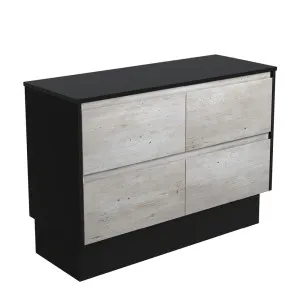 Amato Industrial 1200 Cabinet on Kickboard, Satin Black Panels by Fienza, a Vanities for sale on Style Sourcebook