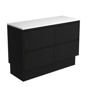 Amato Satin Black 1200 Cabinet on Kickboard, Satin Black Panels by Fienza, a Vanities for sale on Style Sourcebook