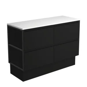 Amato Satin Black 1200 Cabinet on Kickboard, Matte Black Frames by Fienza, a Vanities for sale on Style Sourcebook