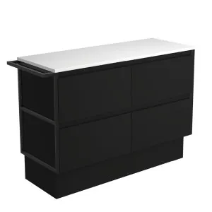 Amato Satin Black 1200 Cabinet on Kickboard, 1 Frame & 1 Towel Rail by Fienza, a Vanities for sale on Style Sourcebook