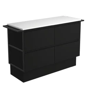 Amato Satin Black 1200 Cabinet on Kickboard, Matte Black Towel Rails by Fienza, a Vanities for sale on Style Sourcebook