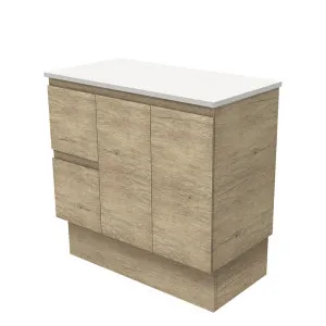 Edge Scandi Oak 900 Cabinet on Kickboard, Left Hand Drawers by Fienza, a Vanities for sale on Style Sourcebook