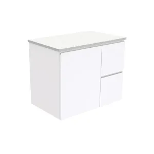 Fingerpull Gloss White 750 Wall-Hung Cabinet, Right Hand Drawers by Fienza, a Vanities for sale on Style Sourcebook