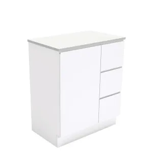 Fingerpull Gloss White 750 Cabinet on Kickboard, Right Hand Drawers by Fienza, a Vanities for sale on Style Sourcebook