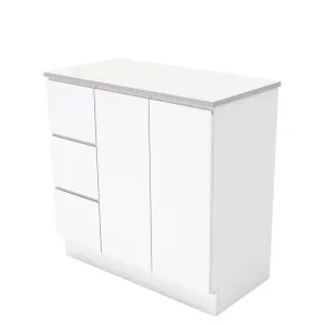 Fingerpull Gloss White 900 Cabinet on Kickboard, Left Hand Drawers by Fienza, a Vanities for sale on Style Sourcebook