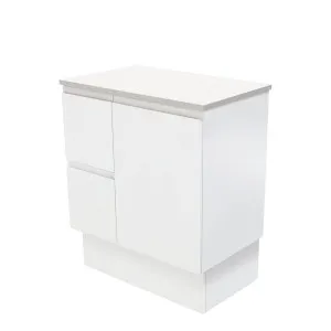 Fingerpull Satin White 750 Wall-Hung Cabinet, Left Hand Drawers by Fienza, a Vanities for sale on Style Sourcebook