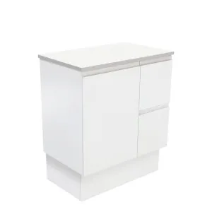 Fingerpull Satin White 750 Cabinet on Kickboard, Right Hand Drawers by Fienza, a Vanities for sale on Style Sourcebook