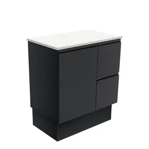 Fingerpull Satin Black 750 Cabinet on Kickboard, Right Hand Drawers by Fienza, a Vanities for sale on Style Sourcebook