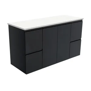 Fingerpull Satin Black 1200 Wall-Hung Cabinet by Fienza, a Vanities for sale on Style Sourcebook