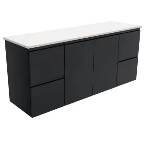 Fingerpull Satin Black 1500 Wall-Hung Cabinet by Fienza, a Vanities for sale on Style Sourcebook