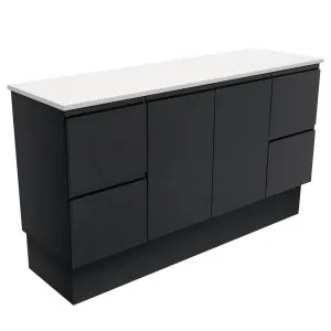 Fingerpull Satin Black 1500 Cabinet on Kickboard by Fienza, a Vanities for sale on Style Sourcebook