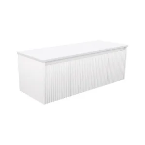 Alina Fluted Satin White 1200 Wall-Hung Cabinet by Fienza, a Vanities for sale on Style Sourcebook