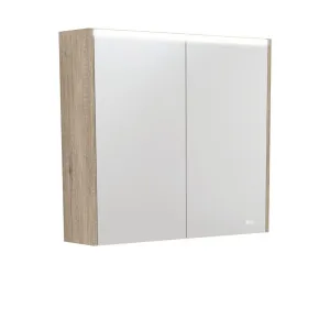 750 LED Mirror Cabinet with Scandi Oak Side Panels by Fienza, a Shaving Cabinets for sale on Style Sourcebook