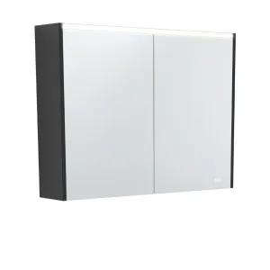 900 LED Mirror Cabinet with Satin Black Side Panels by Fienza, a Shaving Cabinets for sale on Style Sourcebook