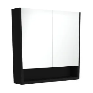 900 Mirror Cabinet with Display Shelf, Satin Black by Fienza, a Shaving Cabinets for sale on Style Sourcebook