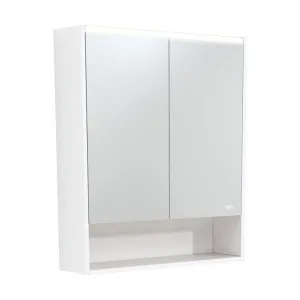 750 LED Mirror Cabinet with Display Shelf, Satin White by Fienza, a Illuminated Mirrors for sale on Style Sourcebook