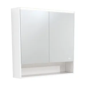 900 LED Mirror Cabinet with Display Shelf, Satin White by Fienza, a Illuminated Mirrors for sale on Style Sourcebook