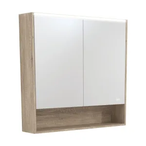 900 LED Mirror Cabinet with Display Shelf, Scandi Oak by Fienza, a Illuminated Mirrors for sale on Style Sourcebook