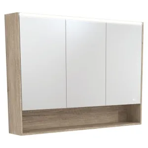 1200 LED Mirror Cabinet with Display Shelf, Scandi Oak by Fienza, a Illuminated Mirrors for sale on Style Sourcebook