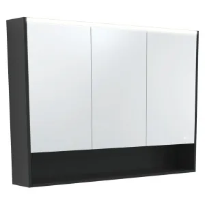 1200 LED Mirror Cabinet with Display Shelf, Satin Black by Fienza, a Illuminated Mirrors for sale on Style Sourcebook