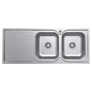 Tiva 1180 Double Kitchen Sink with Drainer, Right Bowl by Fienza, a Kitchen Sinks for sale on Style Sourcebook