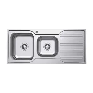 Tiva 1080 1.75 Kitchen Sink with Drainer, Left Bowl by Fienza, a Kitchen Sinks for sale on Style Sourcebook