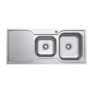 Tiva 1080 1.75 Kitchen Sink with Drainer, Right Bowl by Fienza, a Kitchen Sinks for sale on Style Sourcebook