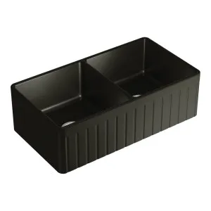 Benson Double Butler Sink, Matte Black by Fienza, a Kitchen Sinks for sale on Style Sourcebook