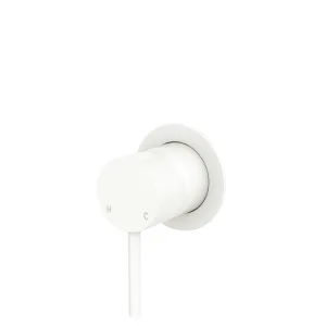 Kaya Wall Mixer, Small Round Plate, Matte White by Fienza, a Shower Heads & Mixers for sale on Style Sourcebook