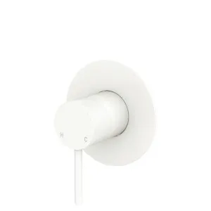 Kaya Wall Mixer, Large Round Plate, Matte White by Fienza, a Shower Heads & Mixers for sale on Style Sourcebook