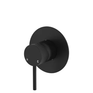 Kaya Wall Mixer, Large Round Plate, Matte Black by Fienza, a Shower Heads & Mixers for sale on Style Sourcebook