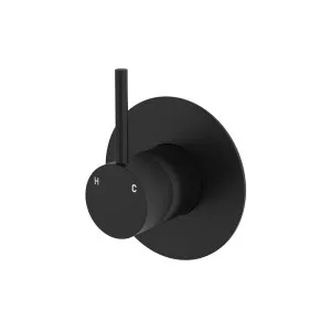 Kaya Up Wall Mixer, Large Round Plate, Matte Black by Fienza, a Shower Heads & Mixers for sale on Style Sourcebook