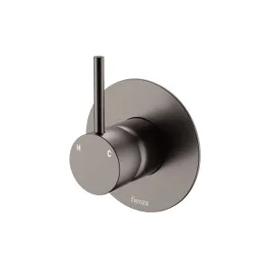 Kaya Up Wall Mixer, Large Round Plate, Gun Metal by Fienza, a Shower Heads & Mixers for sale on Style Sourcebook