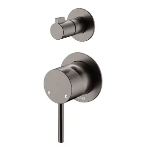 Kaya Wall Diverter Mixer, Small Round Plates, Gun Metal by Fienza, a Shower Heads & Mixers for sale on Style Sourcebook