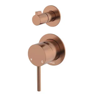 Kaya Wall Diverter Mixer, Small Round Plates, Brushed Copper by Fienza, a Shower Heads & Mixers for sale on Style Sourcebook