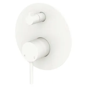 Kaya Wall Diverter Mixer, Large Round Plate, Matte White by Fienza, a Shower Heads & Mixers for sale on Style Sourcebook