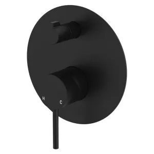 Kaya Wall Diverter Mixer, Large Round Plate, Matte Black by Fienza, a Shower Heads & Mixers for sale on Style Sourcebook