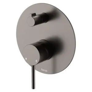 Kaya Wall Diverter Mixer, Large Round Plate, Gun Metal by Fienza, a Shower Heads & Mixers for sale on Style Sourcebook