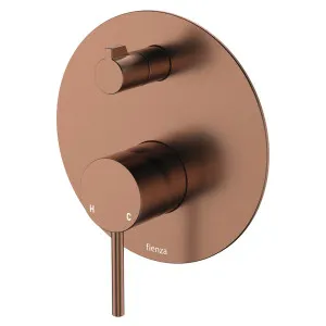 Kaya Wall Diverter Mixer, Large Round Plate, Brushed Copper by Fienza, a Shower Heads & Mixers for sale on Style Sourcebook