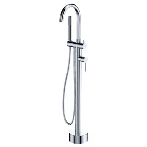 Kaya Floor Mounted Bath Mixer With Hand Shower, Chrome by Fienza, a Bathroom Taps & Mixers for sale on Style Sourcebook