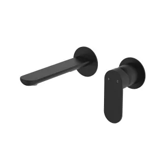 Empire Slim Basin/Bath Wall Mixer Set, Round Plates, 160mm Outlet, Matte Black by Fienza, a Bathroom Taps & Mixers for sale on Style Sourcebook