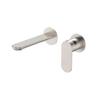 Empire Slim Basin/Bath Wall Mixer Set, Round Plates, 160mm Outlet, Brushed Nickel by Fienza, a Bathroom Taps & Mixers for sale on Style Sourcebook