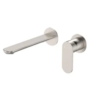 Empire Slim Basin/Bath Wall Mixer Set, Round Plates, 200mm Outlet, Brushed Nickel by Fienza, a Bathroom Taps & Mixers for sale on Style Sourcebook