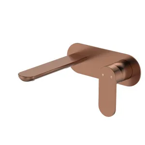 Empire Slim Basin/Bath Wall Mixer Set, Oval Plate, 160mm Outlet, Brushed Copper by Fienza, a Bathroom Taps & Mixers for sale on Style Sourcebook