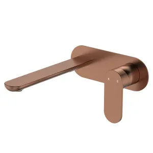 Empire Slim Basin/Bath Wall Mixer Set, Oval Plate, 200mm Outlet, Brushed Copper by Fienza, a Bathroom Taps & Mixers for sale on Style Sourcebook