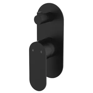 Empire Slim Wall Diverter Mixer, Large Oval Plate, Vertical, Matte Black by Fienza, a Shower Heads & Mixers for sale on Style Sourcebook